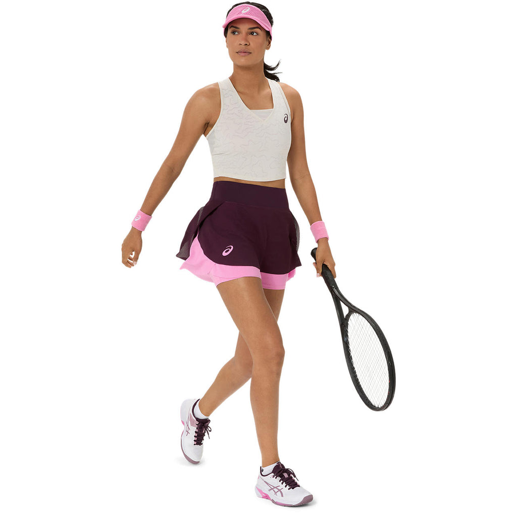 Asics Match Mesh Skirt (Dark Aubergine/Bubblegum)