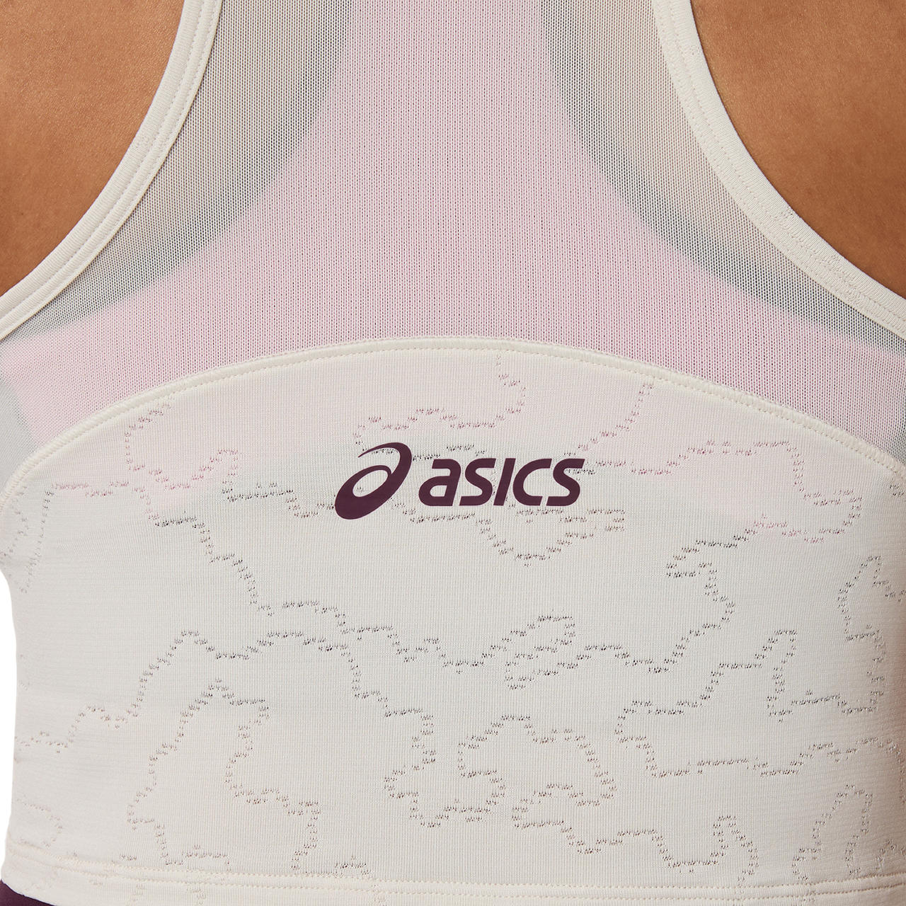 Asics Match Jacquard Crop Top (Soft Oat)