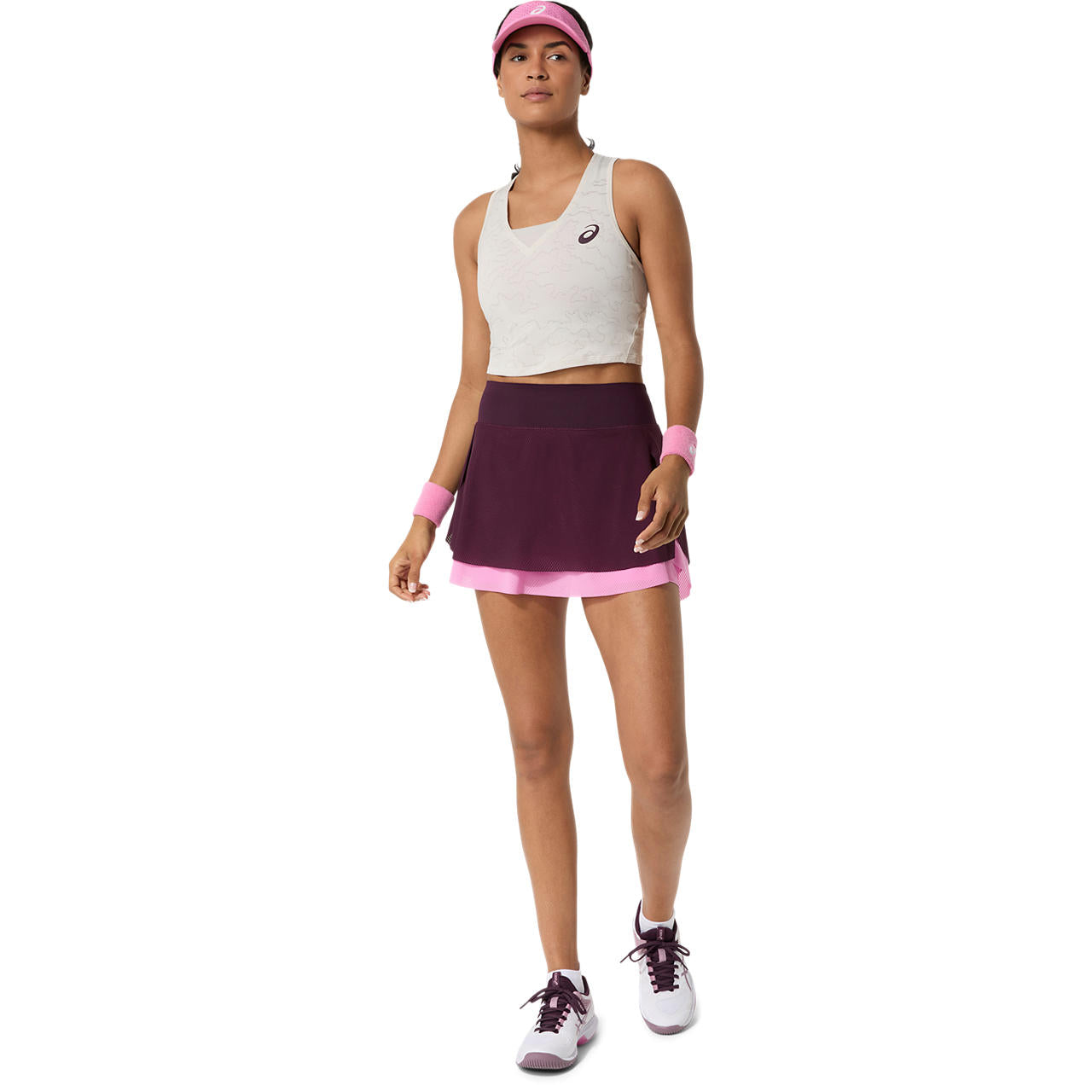 Asics Match Jacquard Crop Top (Soft Oat)