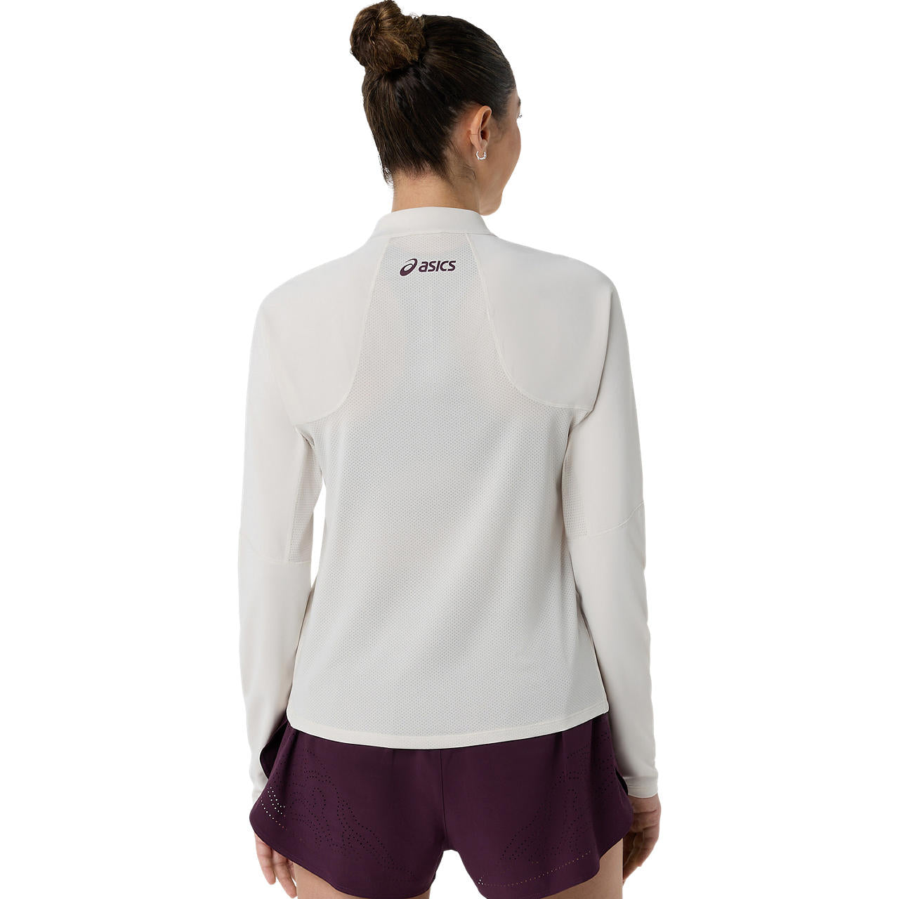 Asics Match 1/2 Zip Long Sleeve Top (Soft Oat)