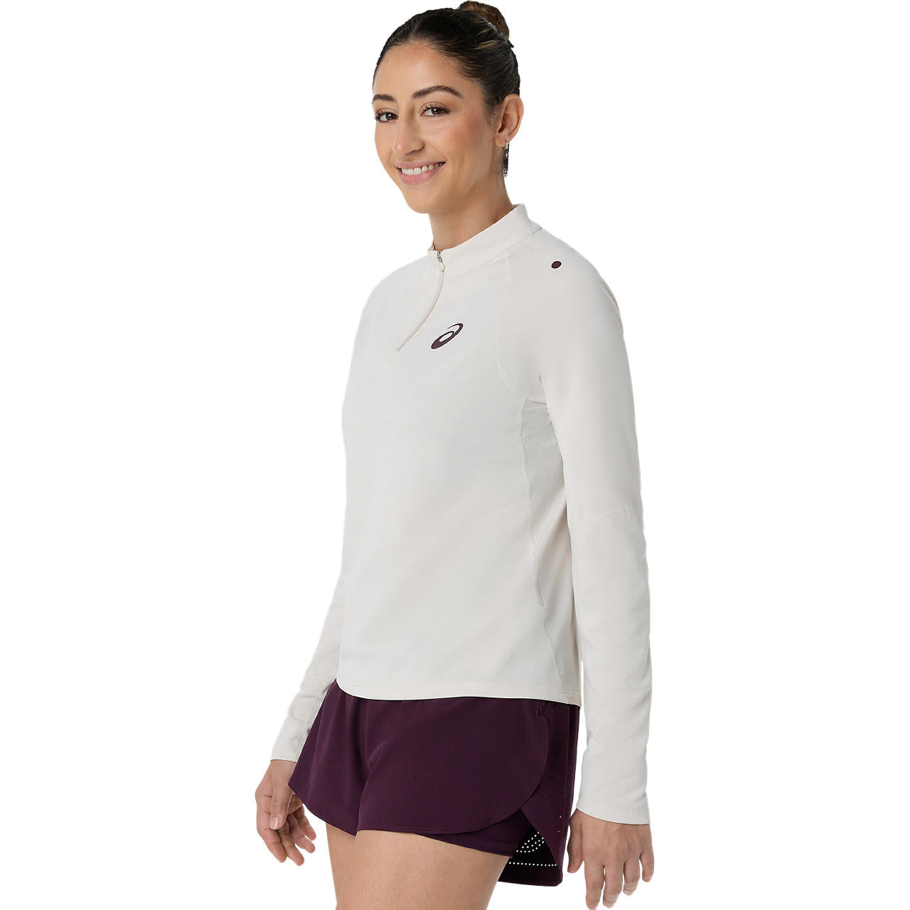 Asics Match 1/2 Zip Long Sleeve Top (Soft Oat)