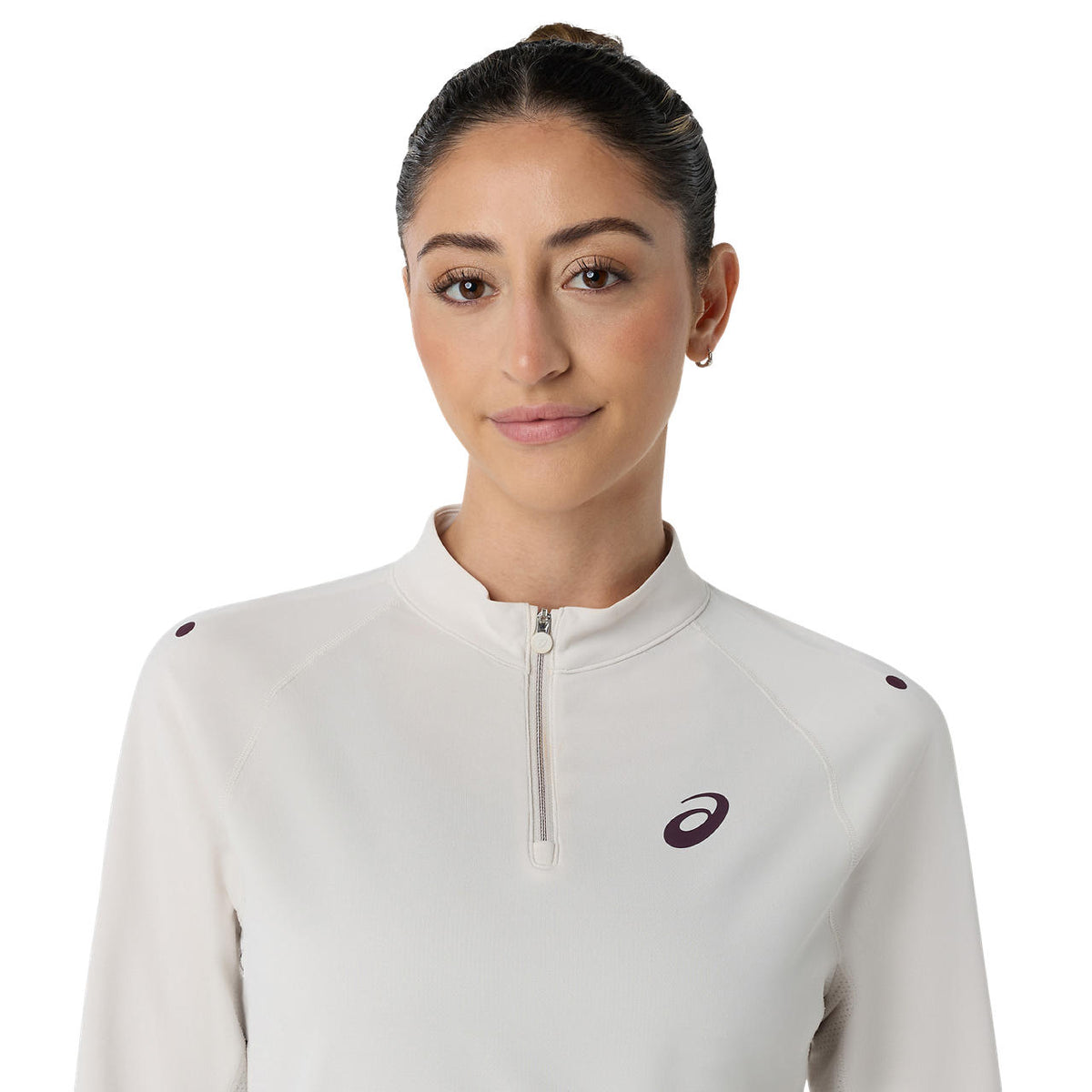 Asics Match 1/2 Zip Long Sleeve Top (Soft Oat)