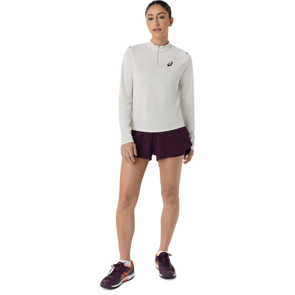 Asics Match 1/2 Zip Long Sleeve Top (Soft Oat)