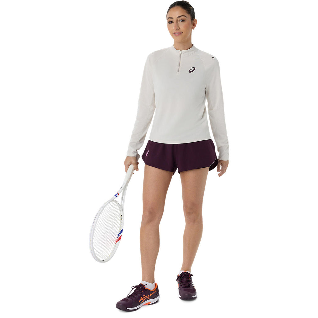 Asics Match 1/2 Zip Long Sleeve Top (Soft Oat)