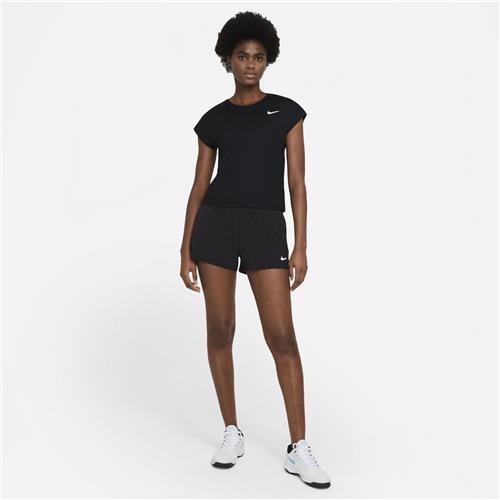 Nike Court Victory Womens Top Short Sleeve (Black/White)