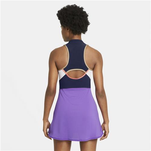 Nike Court Slam Womens Tennis Dress (White/Wild Berry/Obsidian)