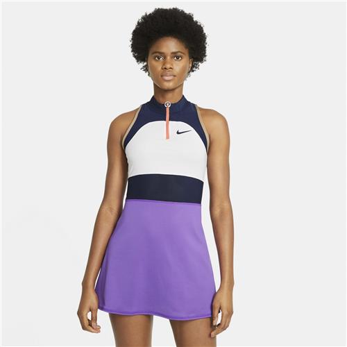 Nike Court Slam Womens Tennis Dress (White/Wild Berry/Obsidian)