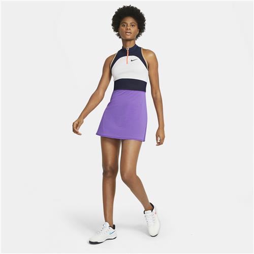 Nike Court Slam Womens Tennis Dress (White/Wild Berry/Obsidian)