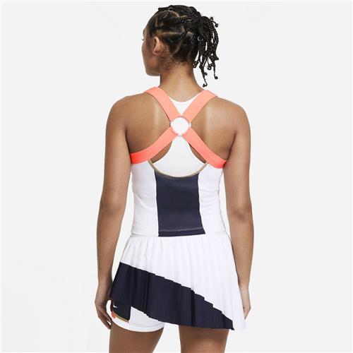 Nike Court Slam Melbourne Womens Tank (White/Obsidian/Bright Mango)