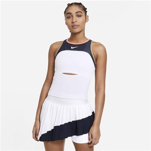 Nike Court Slam Melbourne Womens Tank (White/Obsidian/Bright Mango)