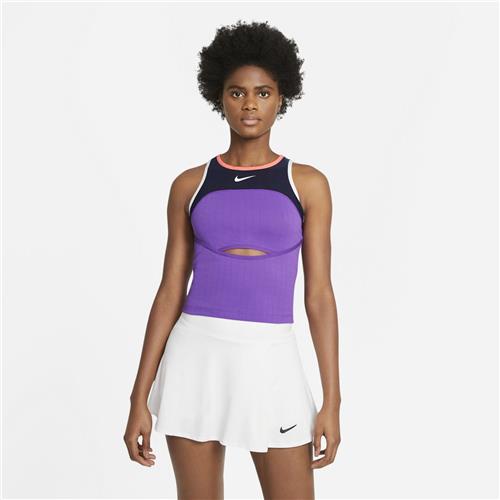 Nike Court Slam Melbourne Womens Tank (Wild Berry/Obsidian/Bright Mango/White)