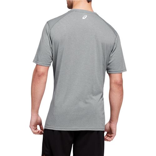 Asics Mens Triblend Training Short Sleeved Top (Sheet Rock Heather/Brilliant White)