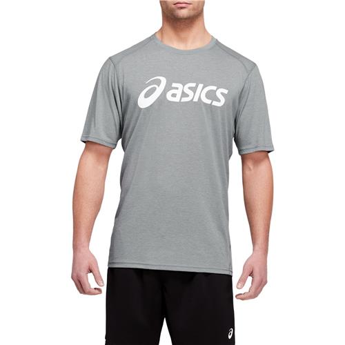 Asics Mens Triblend Training Short Sleeved Top (Sheet Rock Heather/Brilliant White)