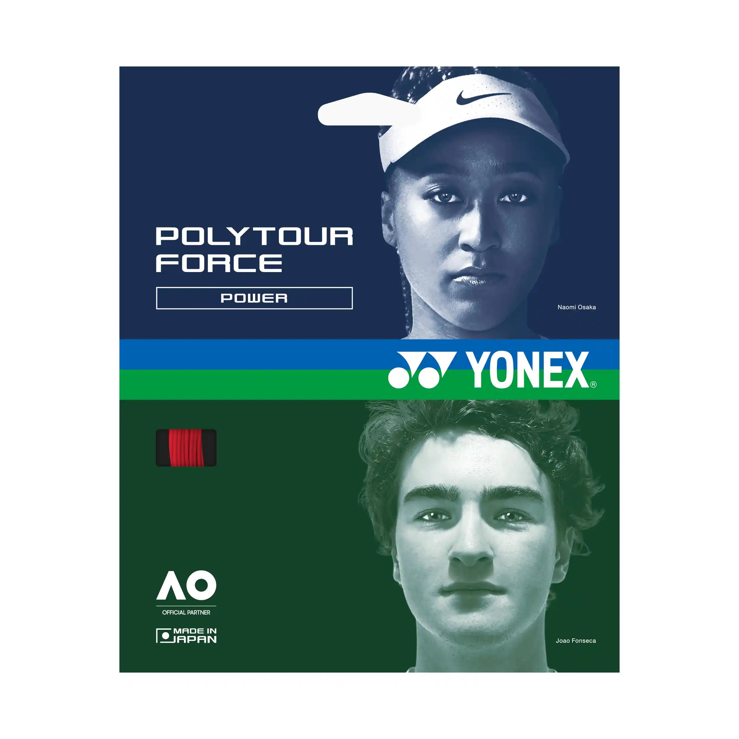 Yonex PolyTour Force 120 String Set (Bright Red)