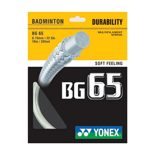 Yonex BG 65 0.7/22 Badminton String Set (White)