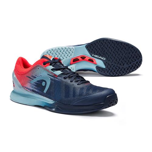 Head Sprint Pro 3.0 Mens Tennis Shoes (Dress Blue/Neon Red)