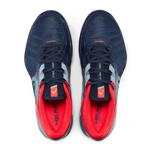 Head Sprint Pro 3.0 Mens Tennis Shoes (Dress Blue/Neon Red)