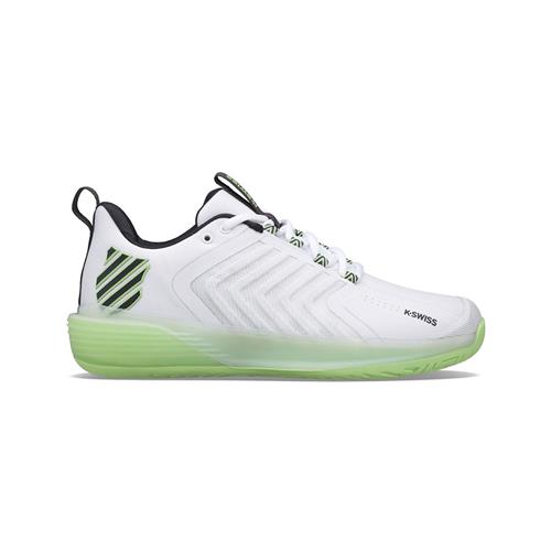 K-Swiss Ultrashot 3 Mens Tennis Shoes (White/Soft Neon Green/Blue Graphite)