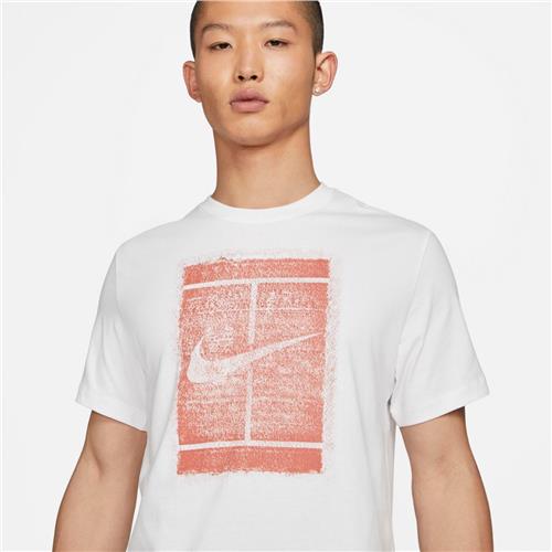 Nike Court Mens Seasonal Tee (White/Martian Sunrise)