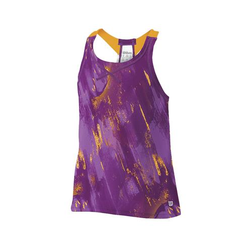 Wilson Girls SP Paint Print Mesh Tank (Dark Plumberry)