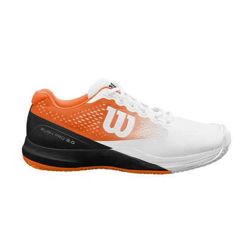 Wilson Rush Pro 3.0 Paris Clay Mens Shoe (White/Orange/Black)