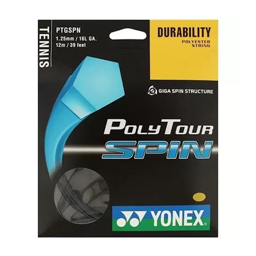 Yonex Poly Tour Spin 125/16L 12.2m set (Black)
