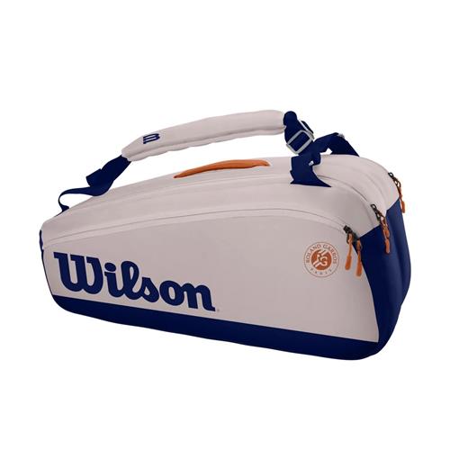 Wilson Roland Garros Premium 9 Pack 2021 Racquet Bag (Oyster/Navy)