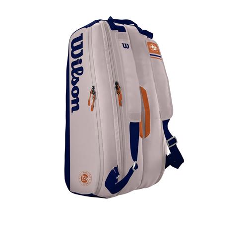 Wilson Roland Garros Premium 9 Pack 2021 Racquet Bag (Oyster/Navy)