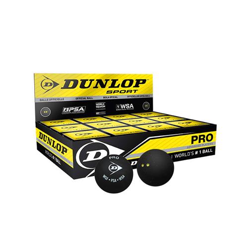 Dunlop Pro Squash Ball Double yellow (Pack of 12)