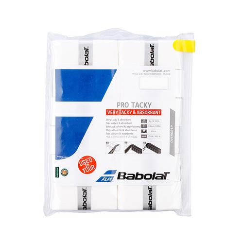 Babolat Pro Tacky Overgrip 12 Pack (White)