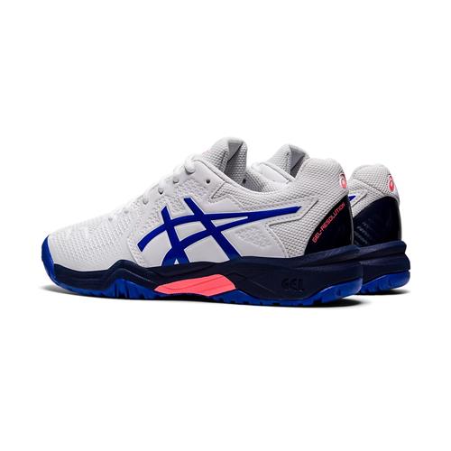 Asics Gel-Resolution 8 GS Kids Shoe (White/Lapis Lazuli Blue)