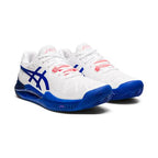 Asics Gel-Resolution 8 Clay Womens Tennis Shoes (White/Lapis Lazuli Blue)