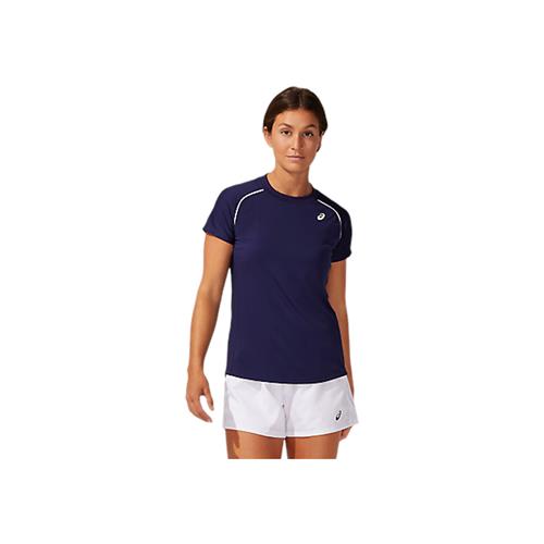 Asics Womens Court Piping Short Sleeved (Brilliant White)
