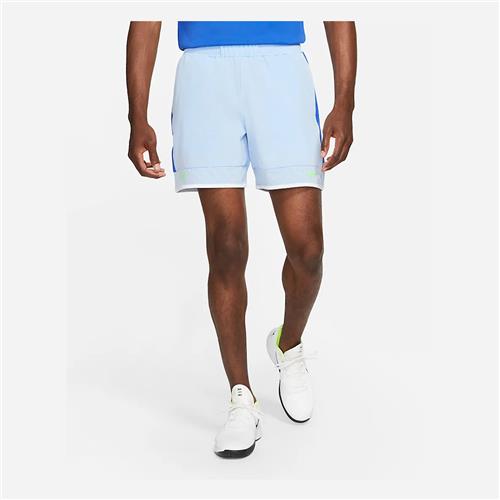 NikeCourt Dri-Fit Advantage RAFA Short (Aluminum/Hyper Royal/White/Lime Glow)