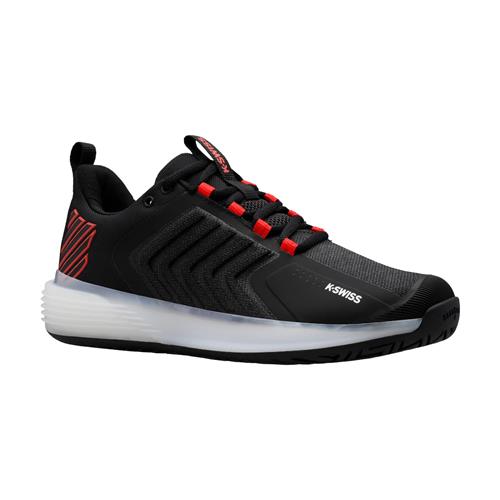 K-Swiss Bigshot Light 4 Junior Tennis Shoes (Black/White/Poppy Red)