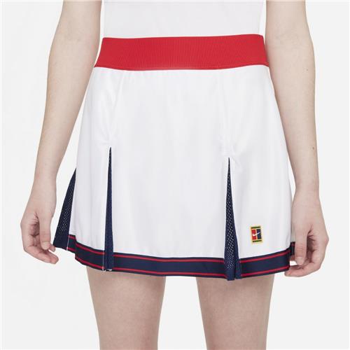 Nike Court Womens Dri-Fit Slam Skirt (White/University Red/Binary Blue)
