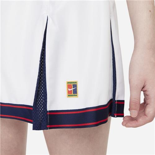 Nike Court Womens Dri-Fit Slam Skirt (White/University Red/Binary Blue)