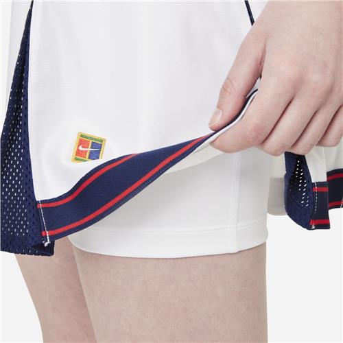 Nike Court Womens Dri-Fit Slam Skirt (White/University Red/Binary Blue)