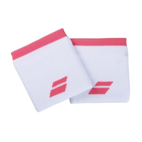 Babolat Logo Wristband 2 Pack (White/Strike Pink)