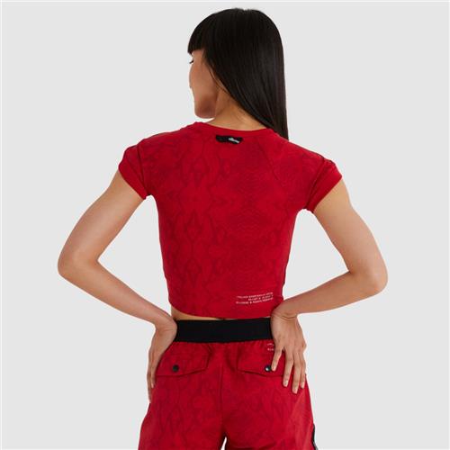 Ellesse Womens Arianne Crop Tee (Dark Red)