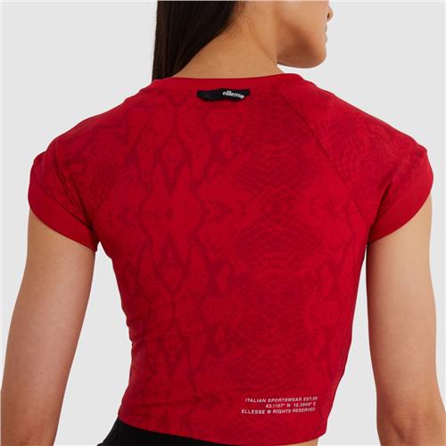 Ellesse Womens Arianne Crop Tee (Dark Red)