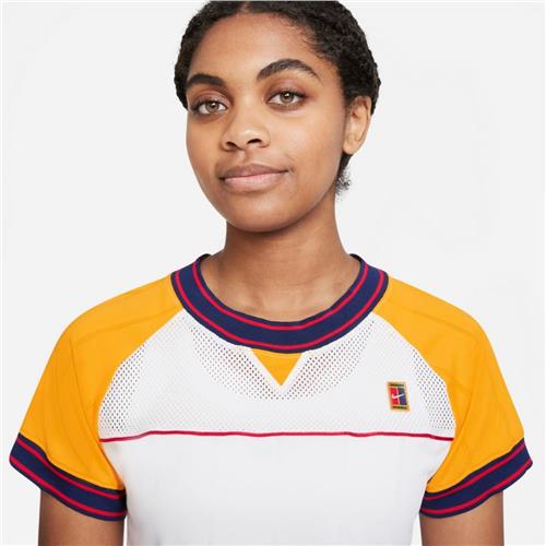 Nike Court Womens Dri-Fit Slam Top (White/University Gold)