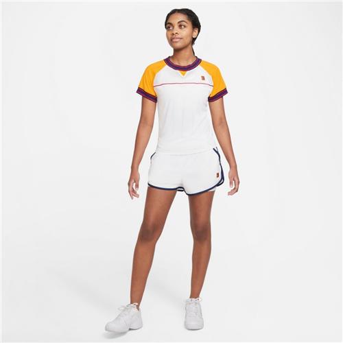 Nike Court Womens Dri-Fit Slam Top (White/University Gold)
