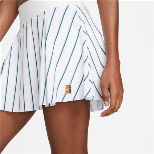 Nike Court Womens Dri-Fit Club Regular Skirt (White/Gorge Green)