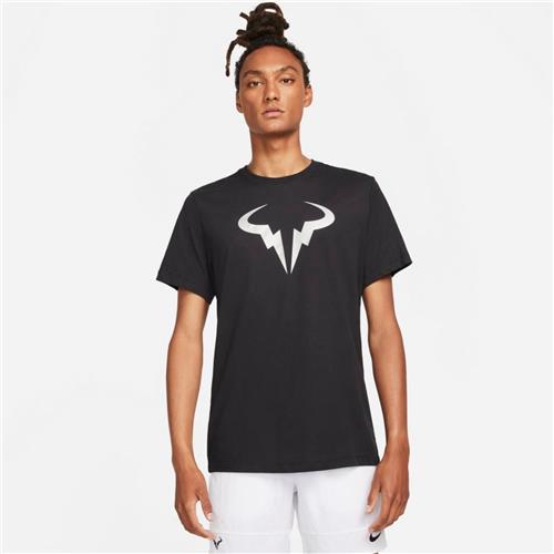 Nike Court Mens Dri-Fit Rafa Short Sleeve Tee (Black/Metallic Silver)
