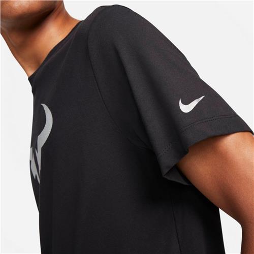 Nike Court Mens Dri-Fit Rafa Short Sleeve Tee (Black/Metallic Silver)