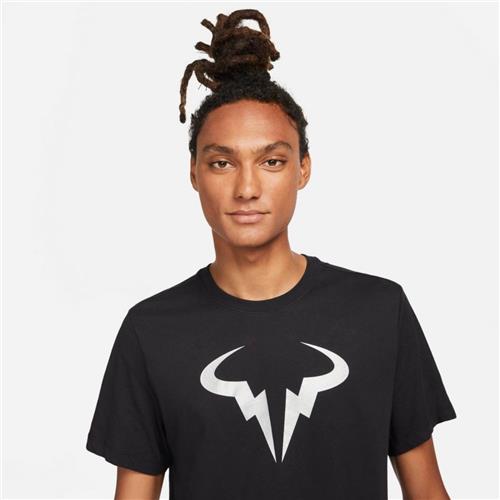 Nike Court Mens Dri-Fit Rafa Short Sleeve Tee (Black/Metallic Silver)