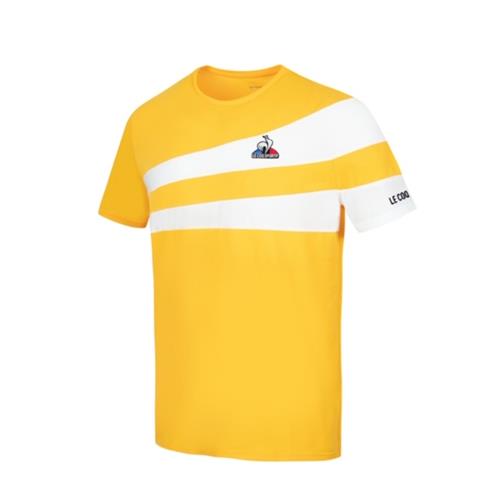 Le Coq Sportif Mens Tennis Short Sleeve Tee (Lemon/Chrome)