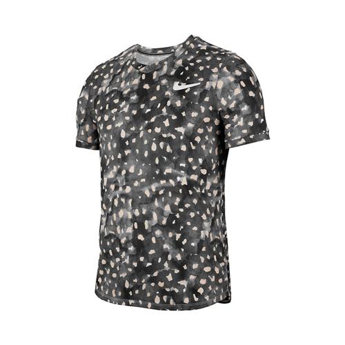 Nike Court Challenger Mens Short-Sleeve Tennis Top (Gridiron/White)