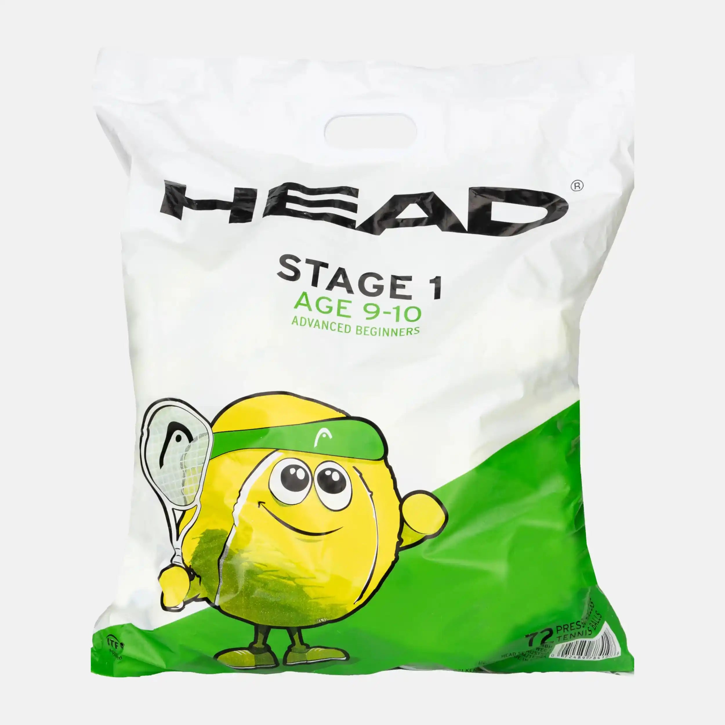 Head STAGE 1 Green 72 Tennis Balls (Age 9-10)